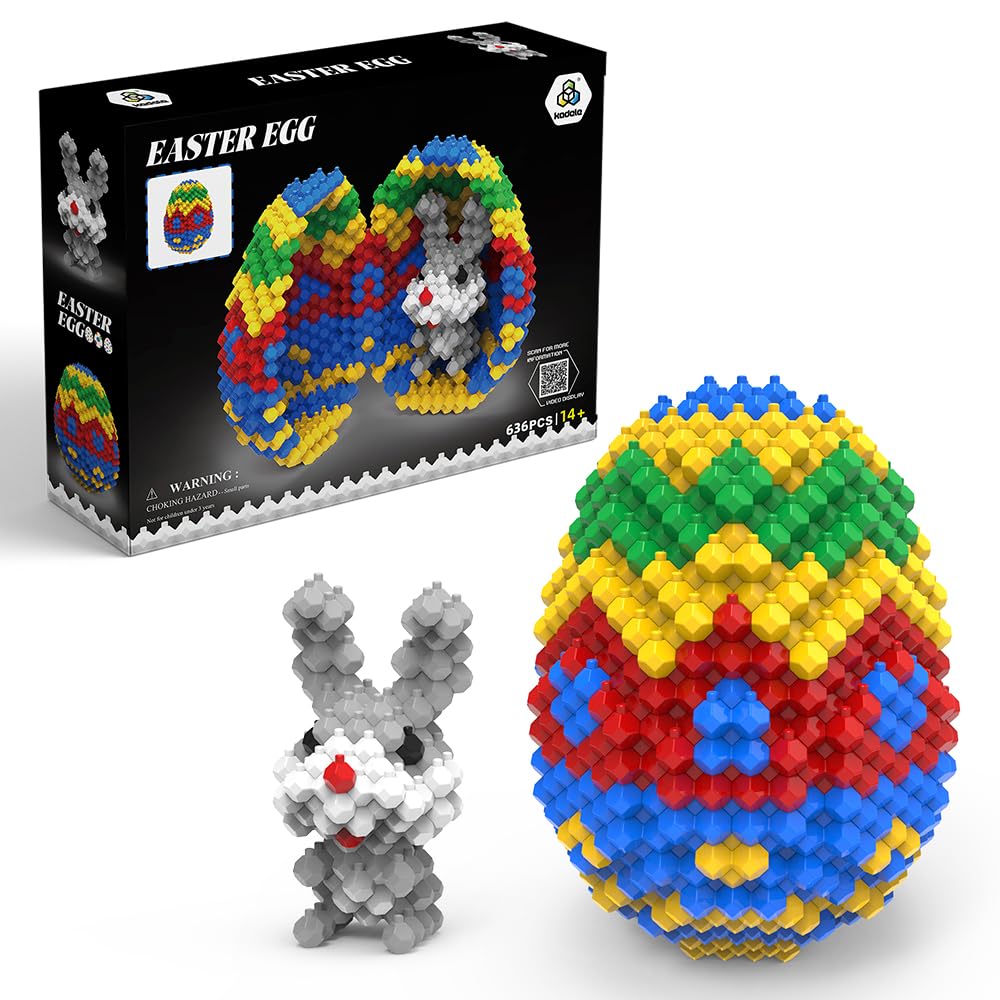 KADELE Easter Egg Building Animal Sets, Extremely Challenging STEM Building Blocks Decor for Adults Kids, Micro 3D Educational Toys for Boys Girls Ages 14 and Up 636 Pieces
