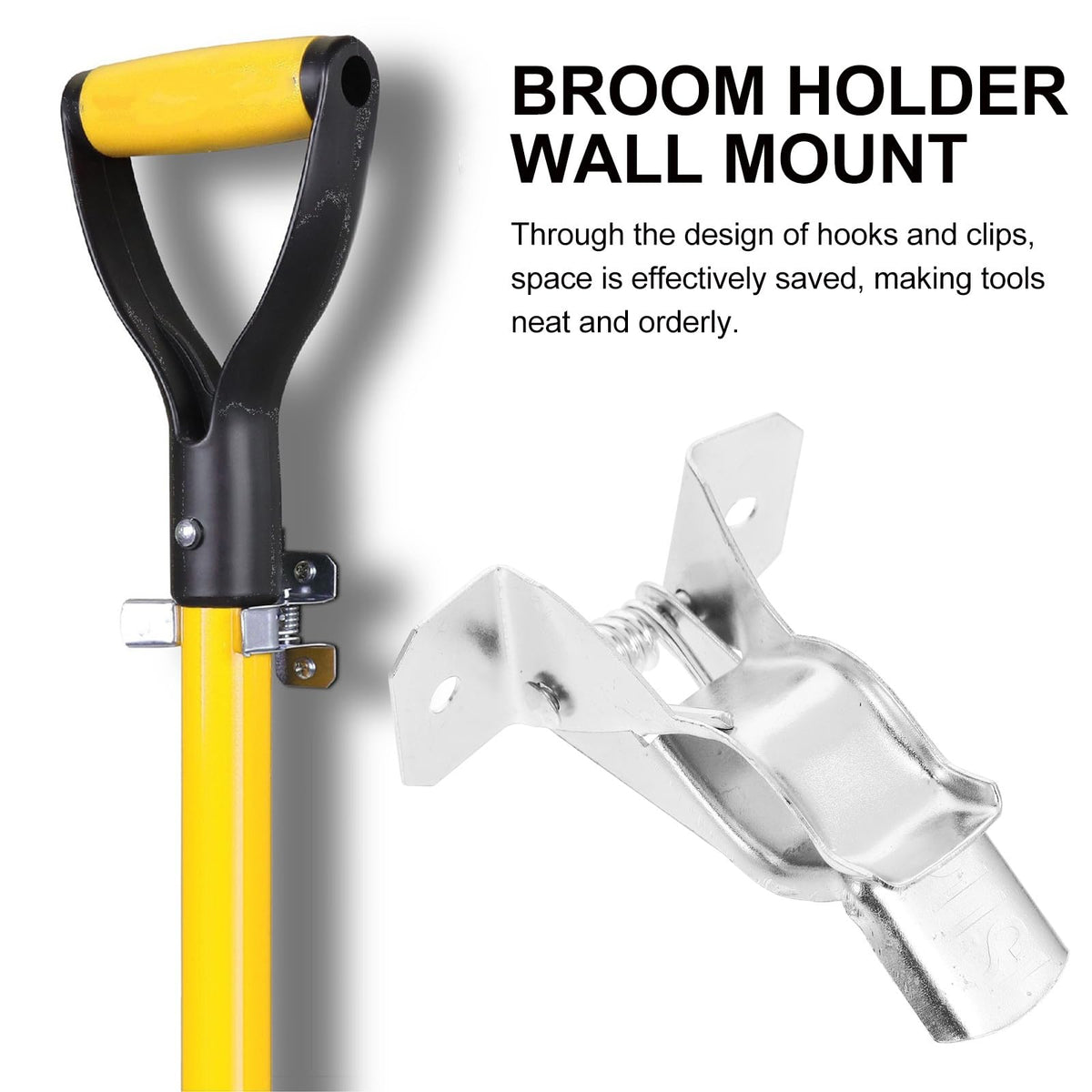 10pcs Wall Mounted Broom Mop Holder Set with Heavy
