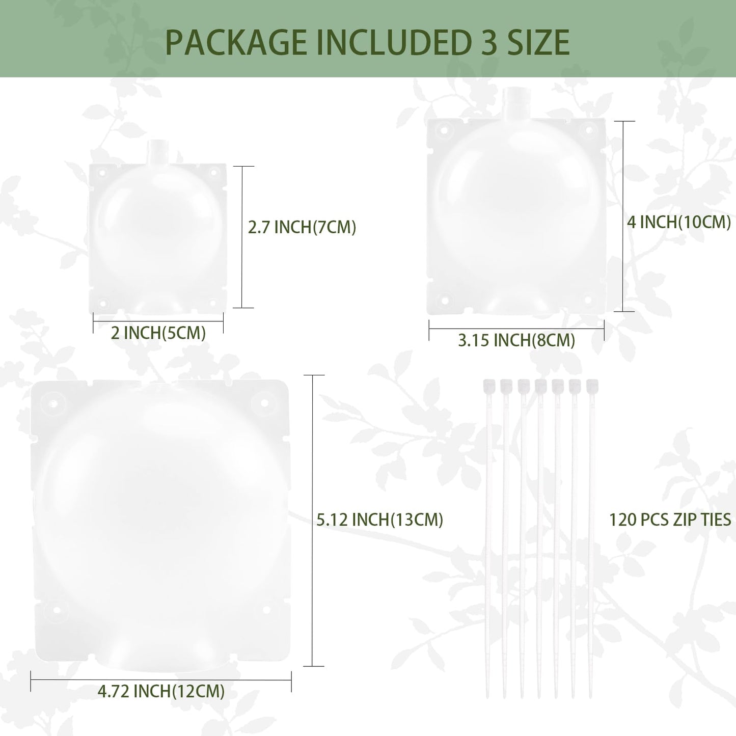 TMCCU 30 Pack 3 Sizes Plant Root Growing Box with 120 pcs Zip Ties, Air Layering Propagation Ball Kit Tree Rooting Grafting Tools for High-Pressure Grafting, Reusable Rooting Device