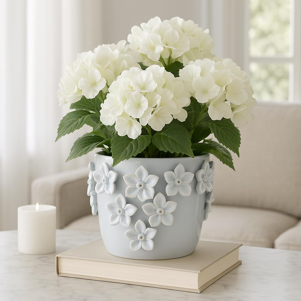 Sagebrook Home Ceramic Planter - Elevate Your Space with Elegant Greenery Decor