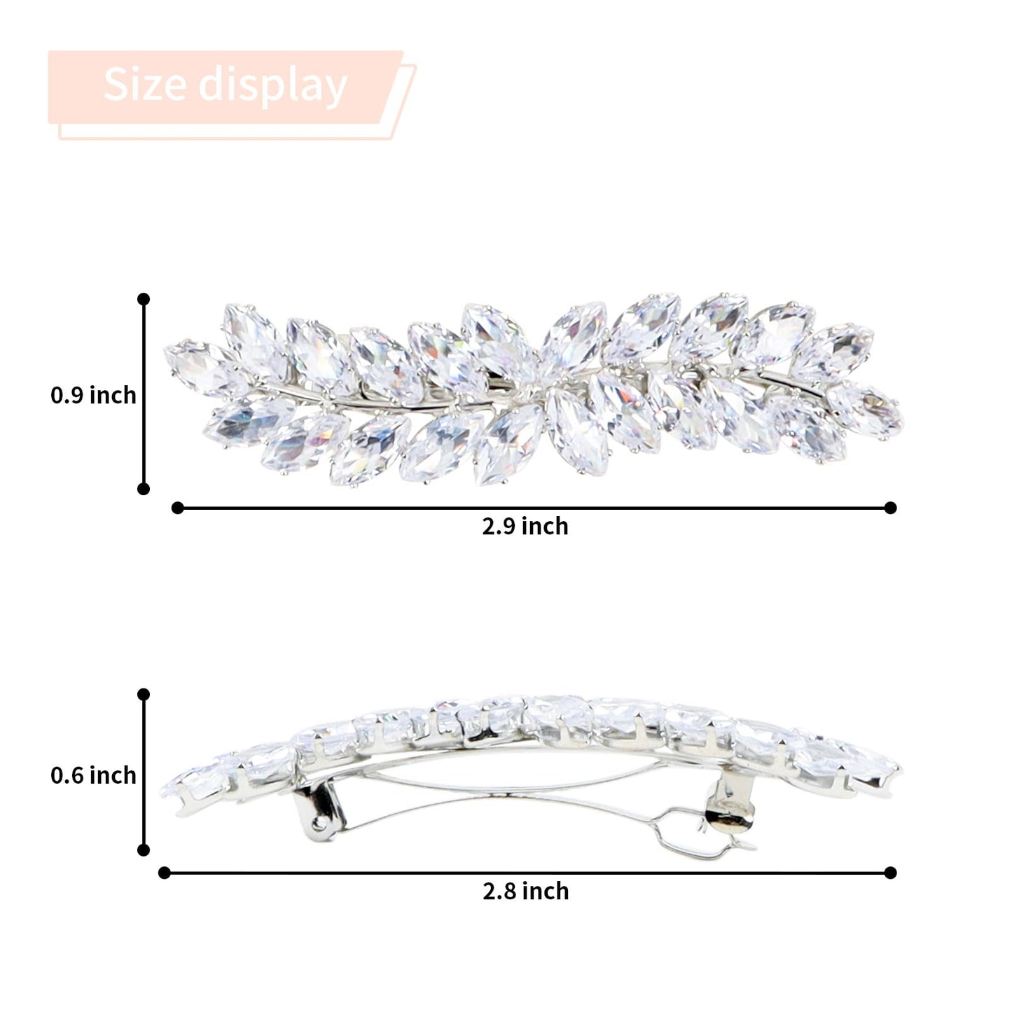 WHAVEL 2PCS Rhinestone Hair Clips - Crystal Leaf Vintage Bridal Barrettes for Weddings, Brides, and Bridesmaids (Gold, Silver)
