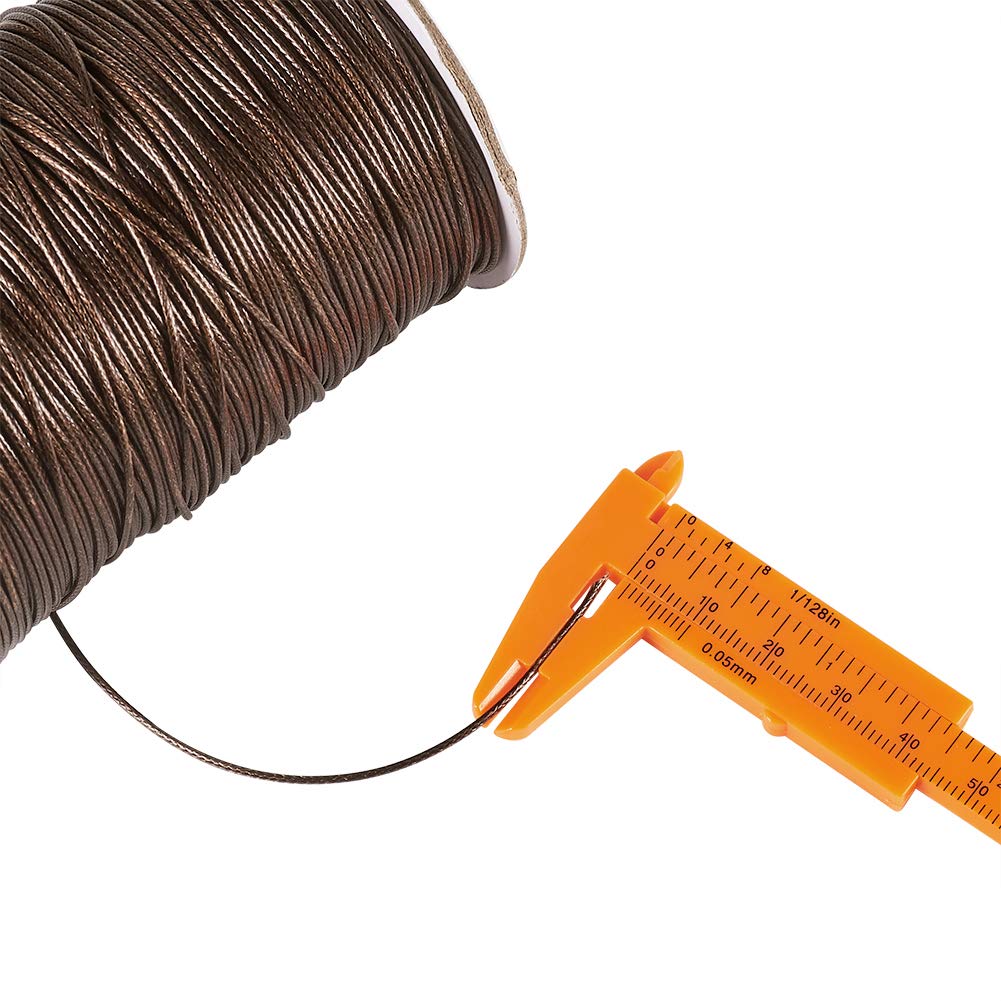 200 Yards Coffee Korean Waxed Polyester Cord Threads Braided Beading Cords Necklace Bracelet Wire String 1mm with Spool for Sewing Jewelry Making Macrame Supplies