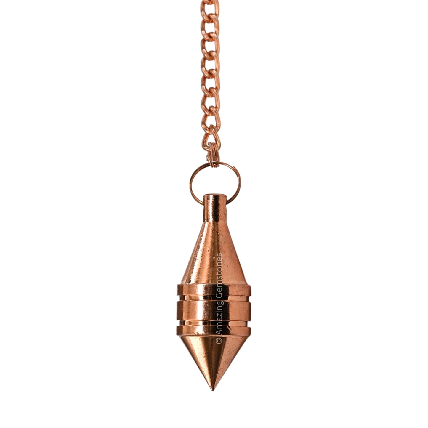 Amazing Gemstone Healing Metal Pendulums for Divination, Copper Cone with Ring Steel Copper Pendulum High Energy Pendulo de Bronce Pendulos de Mesa MP65
