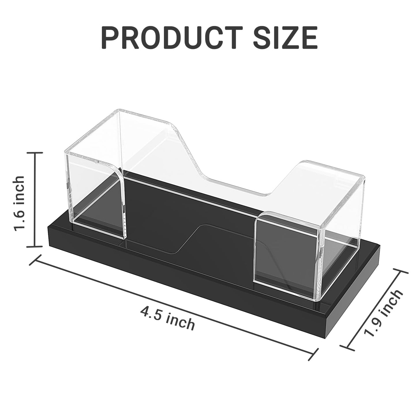 LUGUNU Acrylic Business Card Holder for Desk 2 Pack, Weighted Non-Slip Base Display Stand with 100-Card Capacity, Modern Professional Office Organizer for Home, Trade Shows, or Travel