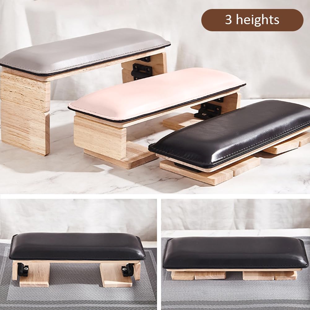 WAYUTO Folding Nail Arm Rest Nail Art Hand Pillow Nail Tech Arm Rest Pillow Nail Manicure Hand Rest Nail Polish Hand Cushion for Women Girls Black