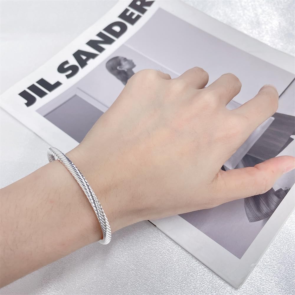 NewZenro Elegant Magnetic Bracelet Copper Magnets Bangle For Women Men Gifts for Father's Day (Silver)