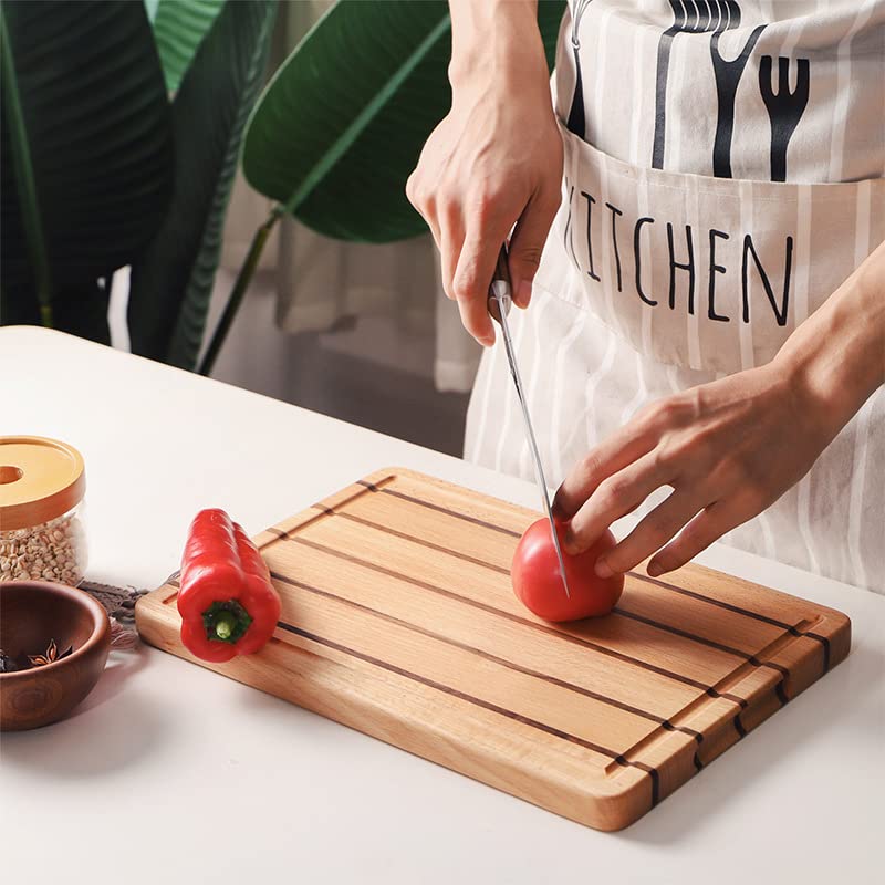 Premium Solid Wood Cutting Board for Steak & Pizza - 13"x9"x0.8" Chopping Block for Kitchen & Restaurant, Perfect for Meat Preparation and Serving