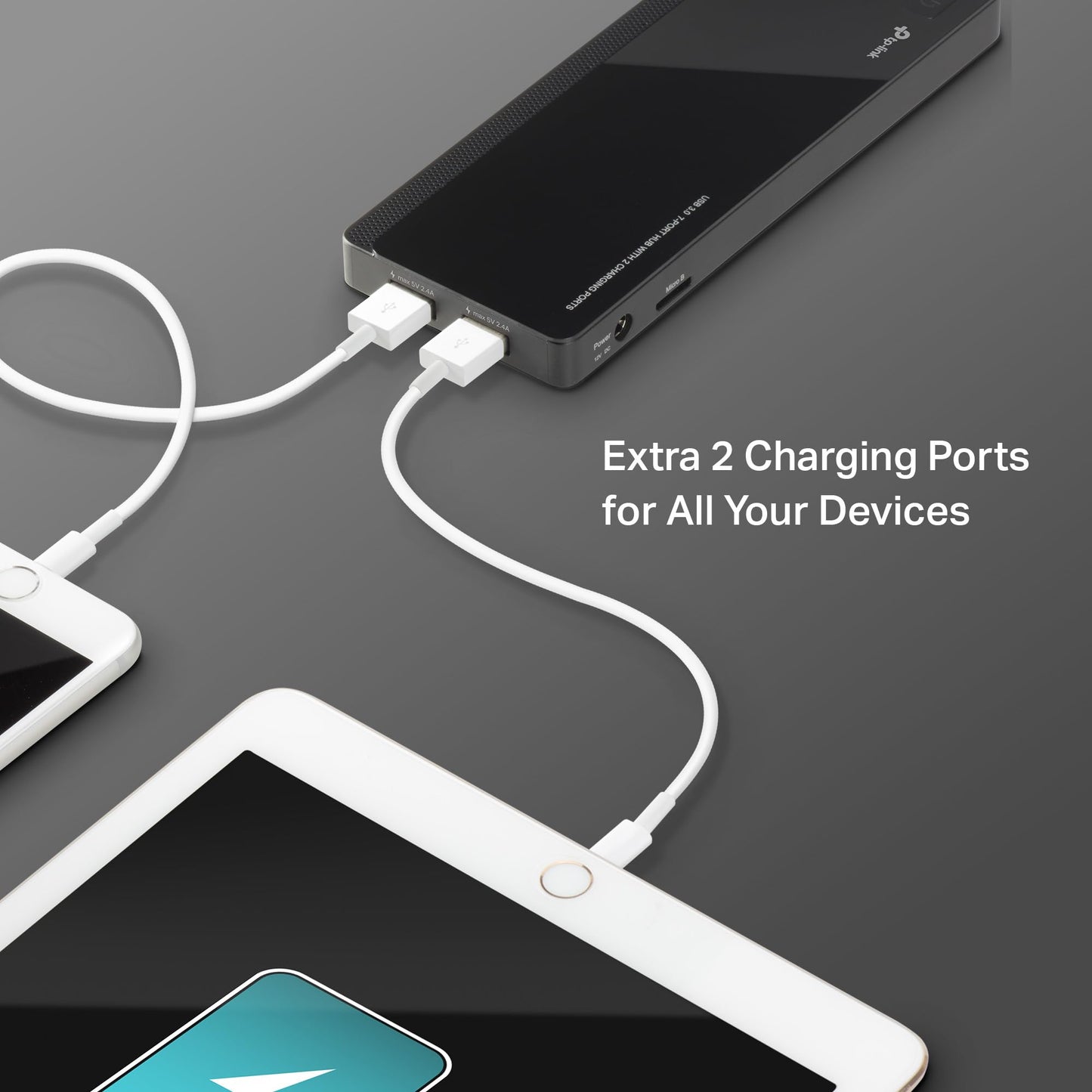 TP-Link Powered USB Hub 3.0 with 7 USB 3.0 Data Ports and 2 Smart Charging USB Ports. Compatible with Windows, Mac, Chrome & Linux OS, with Power On/Off Button, 12V/4A Power Adapter(UH720)