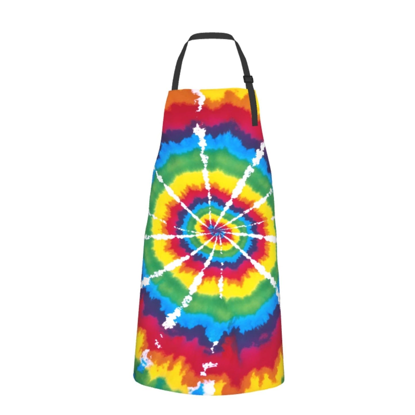 Abucaky Rainbow Tie Dye Waterproof Apron For Adults Colorful Tie-Dye Chef Bib With 2 Pockets For Kitchen Bbq Crafting Drawing