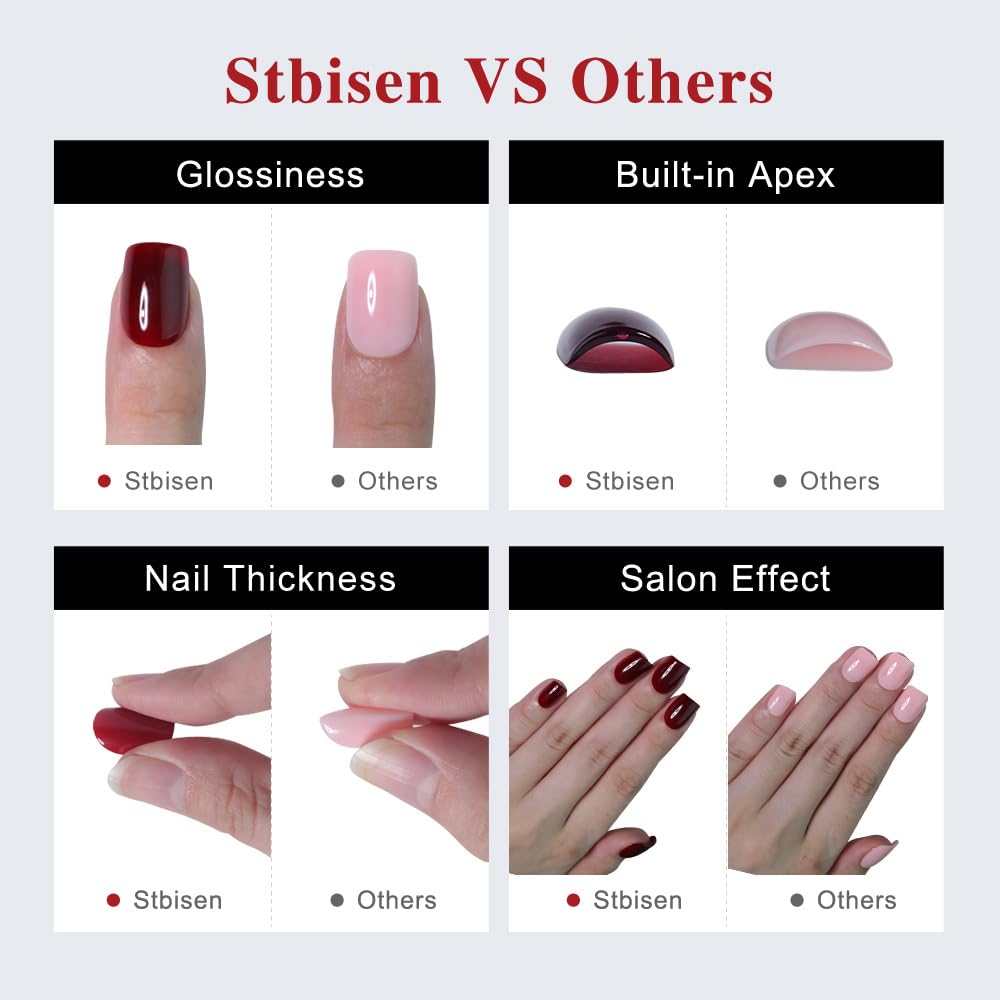 Stbisen Press On Nails Short Square, Nude Pink Fake Nails with White Floral & Gradient French Tip Design, Reusable Stick On Nails, Perfect for Daily Wear, Offering a Natural and Refined Touch, 30 Pcs