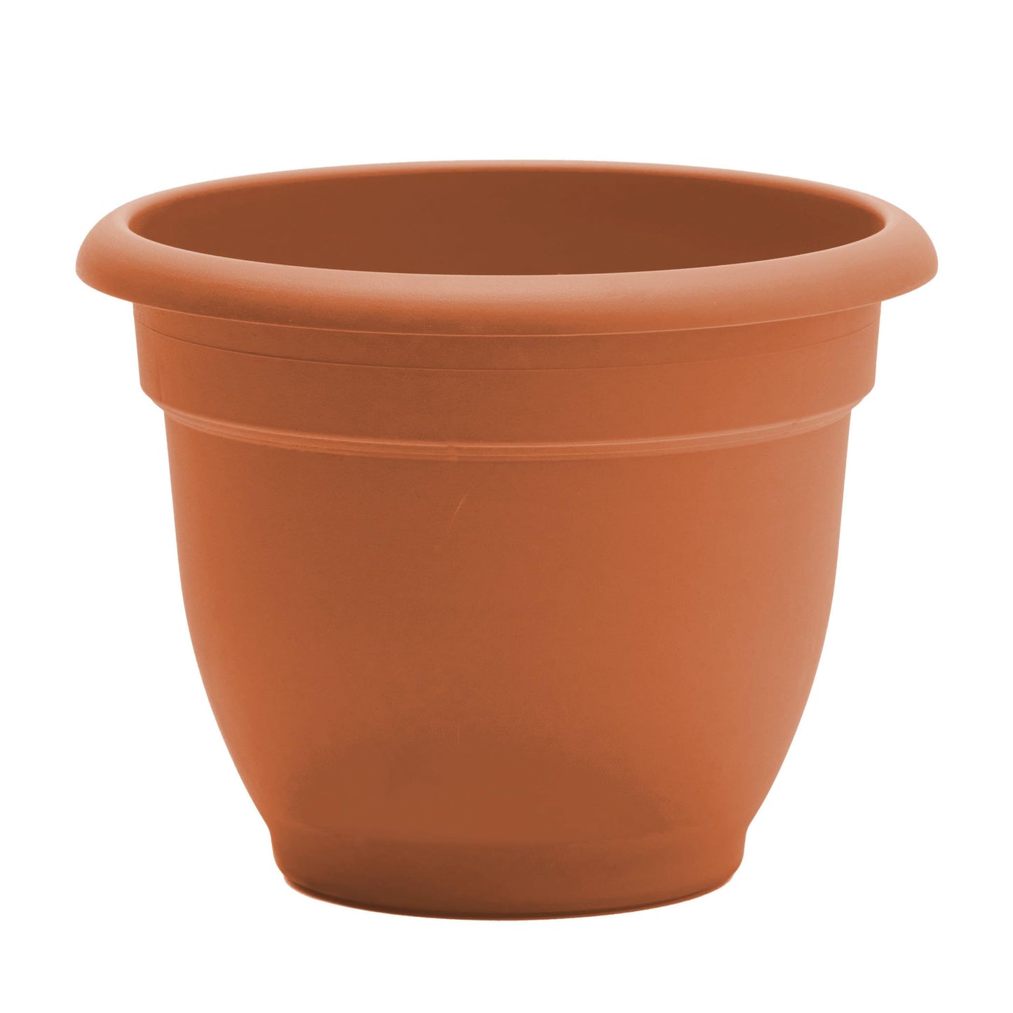 Bloem Ariana 12" Self-Watering Plastic Planter - Rolled Rim Indoor/Outdoor Garden Pot, Terra Cotta, 2-Pack