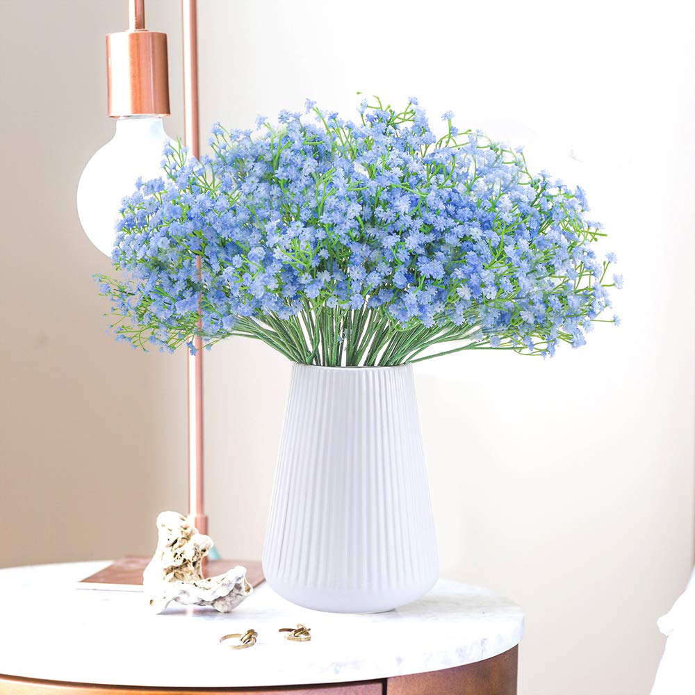 LYLYFAN Babys Breath Artificial Flowers,30 Pcs Gypsophila Faux Flowers for Wedding Party Home Garden Decoration Blue