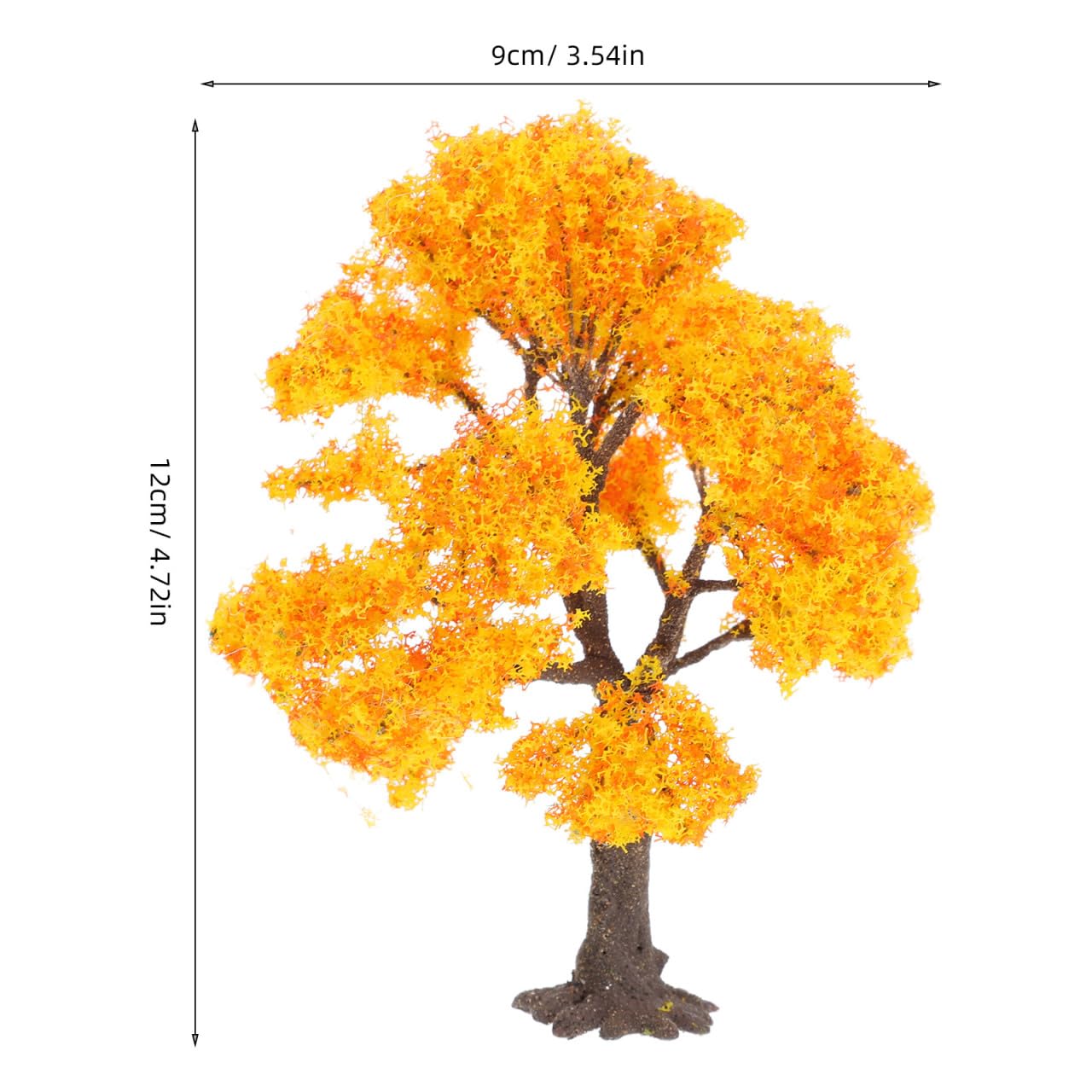 Hemobllo Autumn Model Trees with Flexible Iron Wire - 4.7" Miniature Fall Tree Decor for Diorama Supplies, Sand Table Landscape, Fairy Garden, and Train Railway Scenery Accessories