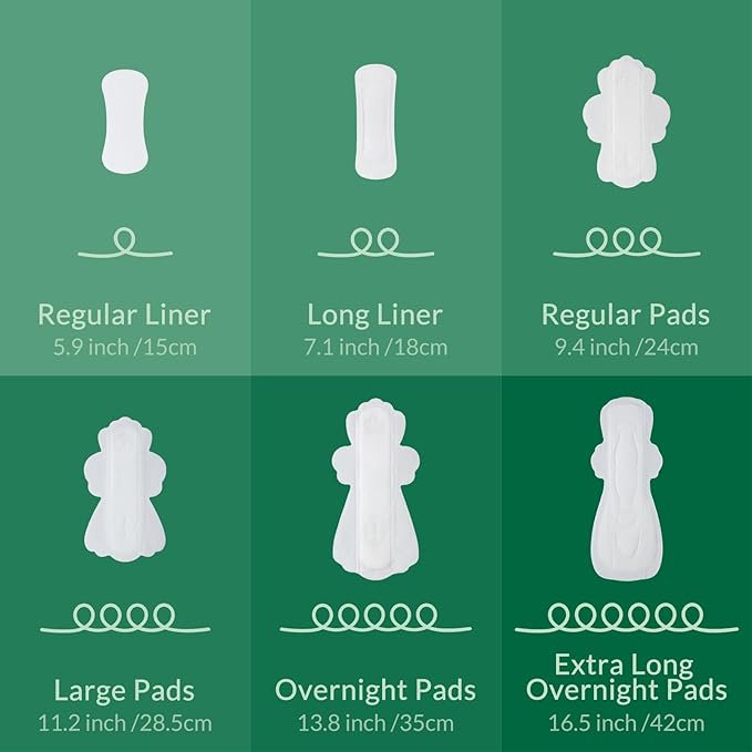 100% Large Organic Pads for Women, Ultra Thin Heavy Flow Sanitary Pad with Wings, Unscented Cotton Pads Menstrual, Super Absorbency Feminine Pad Extra Coverage Period (Large, Size 4, 16ct)