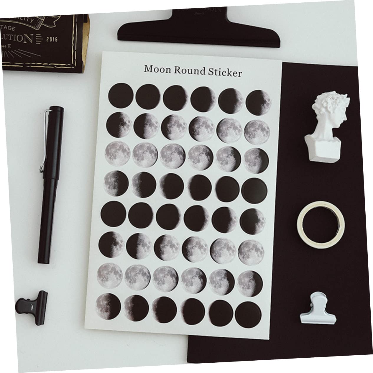 ARTIBETTER Moon Seal Stickers 20 Sheets Self-Adhesive Embossed Decorative Labels for Scrapbooking Diary Photo Card Sealing Moon Theme DIY Craft Stickers