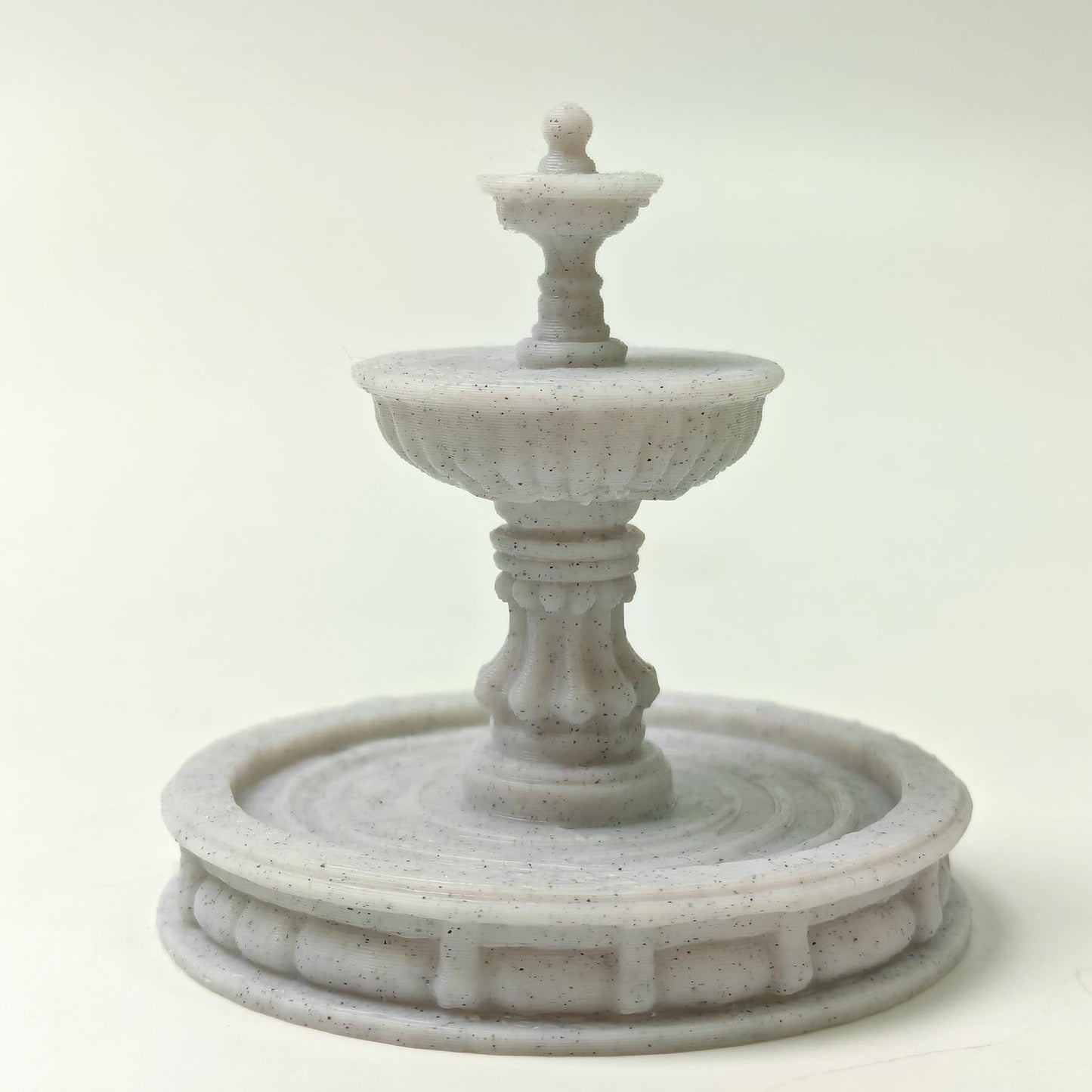 LuckyVin Miniature Roman Columns and Fountain Set, 3D Printed 1:12 Scale Garden Decor, Gray Micro Landscape Accessories for Diorama, Tabletop Terrain and Model Displays (Marble)