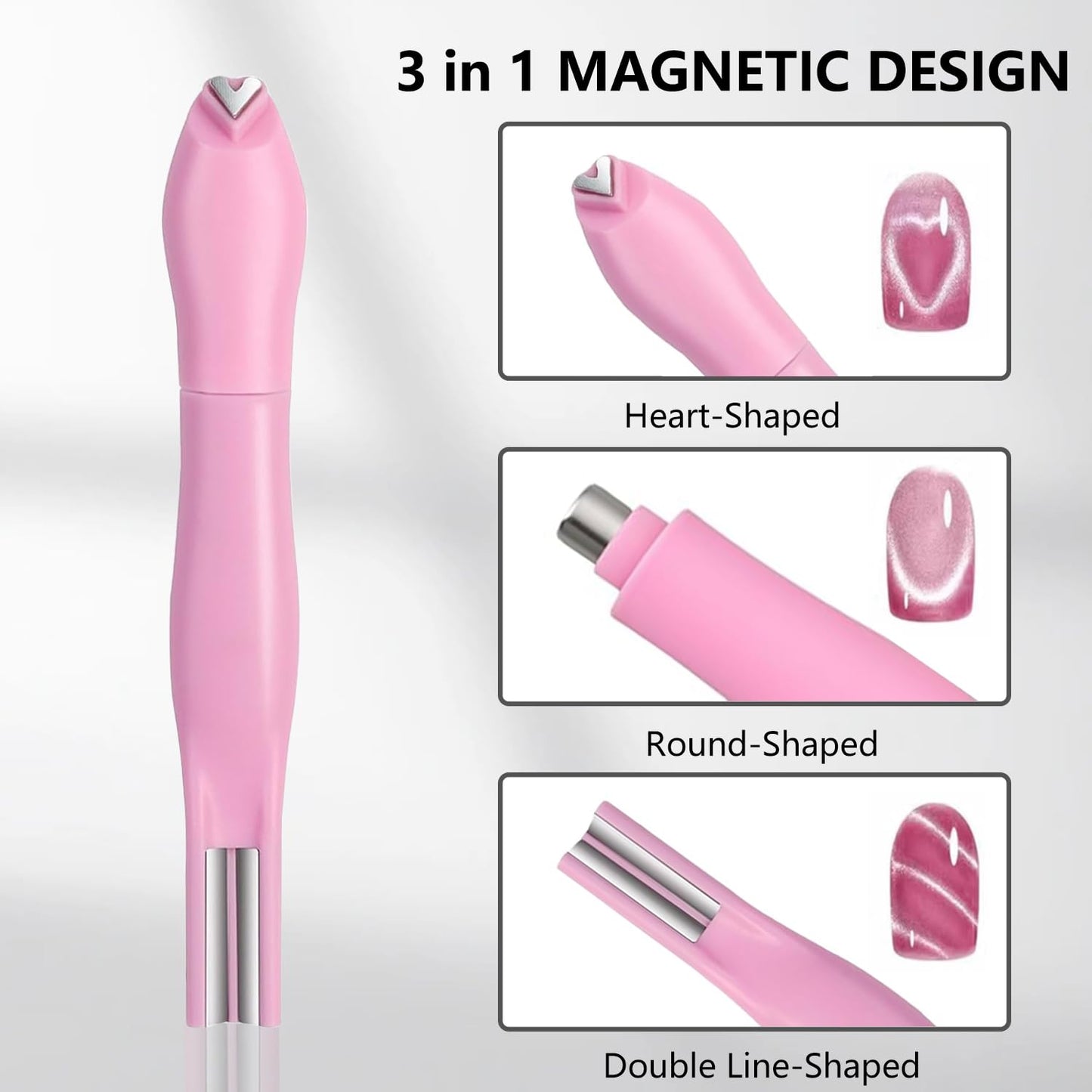 14pcs Cat Eye Magnet Set, 3 In 1 Heart Magnet for Cat Eye Gel Polish, 3d French Tip Cateye Magnet for Nails, Multifunctional Flower Design Nail Magnetic Pen, Rabbit-Shaped Nail Art Magnets Tools