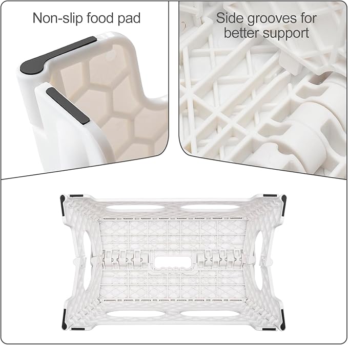 ACSTEP Folding Step Stool 9 Inch,15-Inch Extra Wide Heavy Duty Stepping Stool More Safe and Comfortable Non Slip Foldable Step Stool for Kids and Adults White