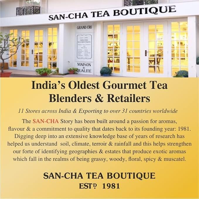 Sancha Tea Boutique, Peppermint Tea, Caffeine Free Herbal Tisane, 25 Pyramid Bags, Real Peppermint Leaves, Soothing & Relaxing