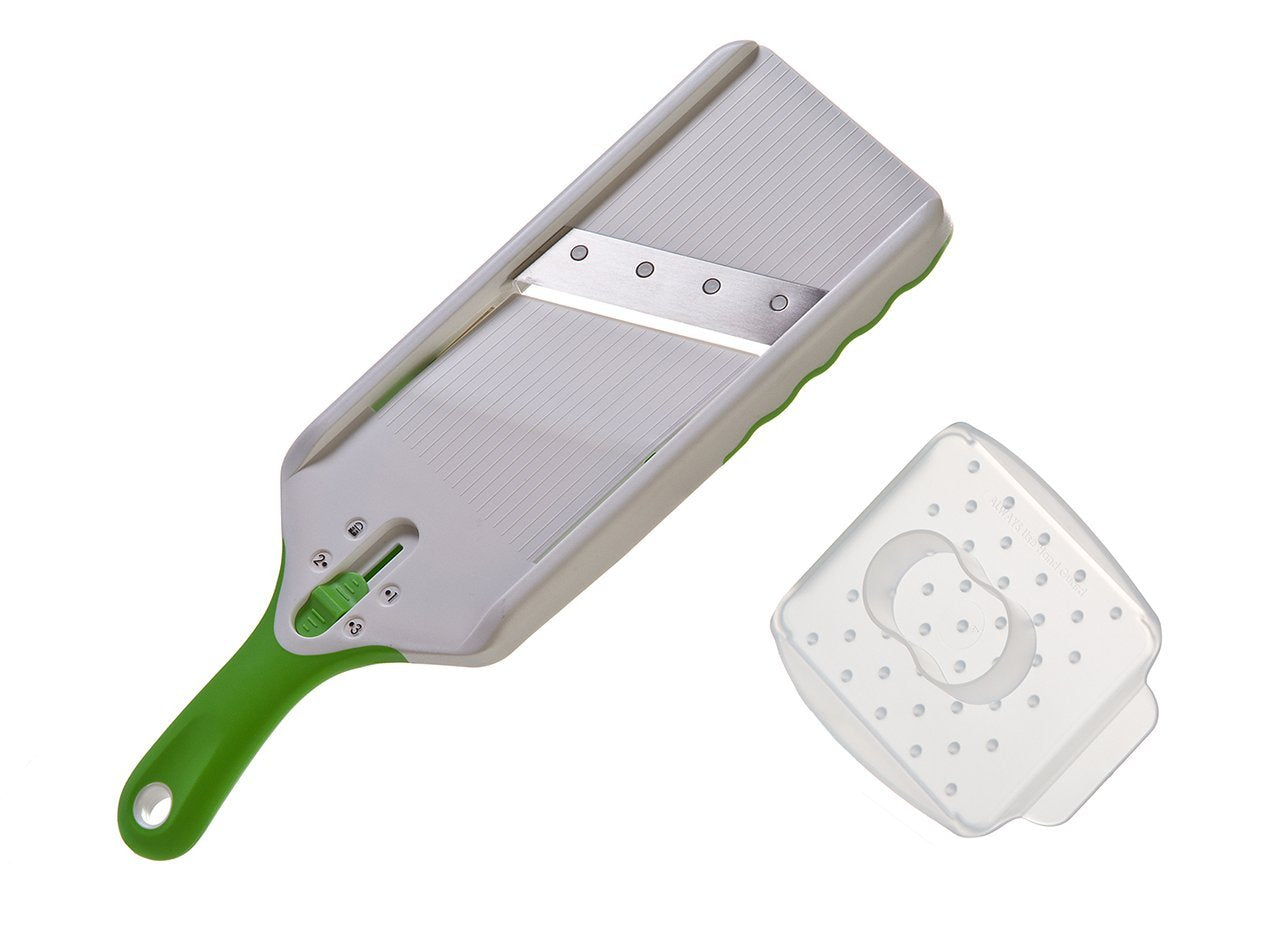 PrepSolutions Adjust-A-Slice Mandoline Slicer, Green – Adjustable Thickness, Perfect for Vegetables, Fruits, and More
