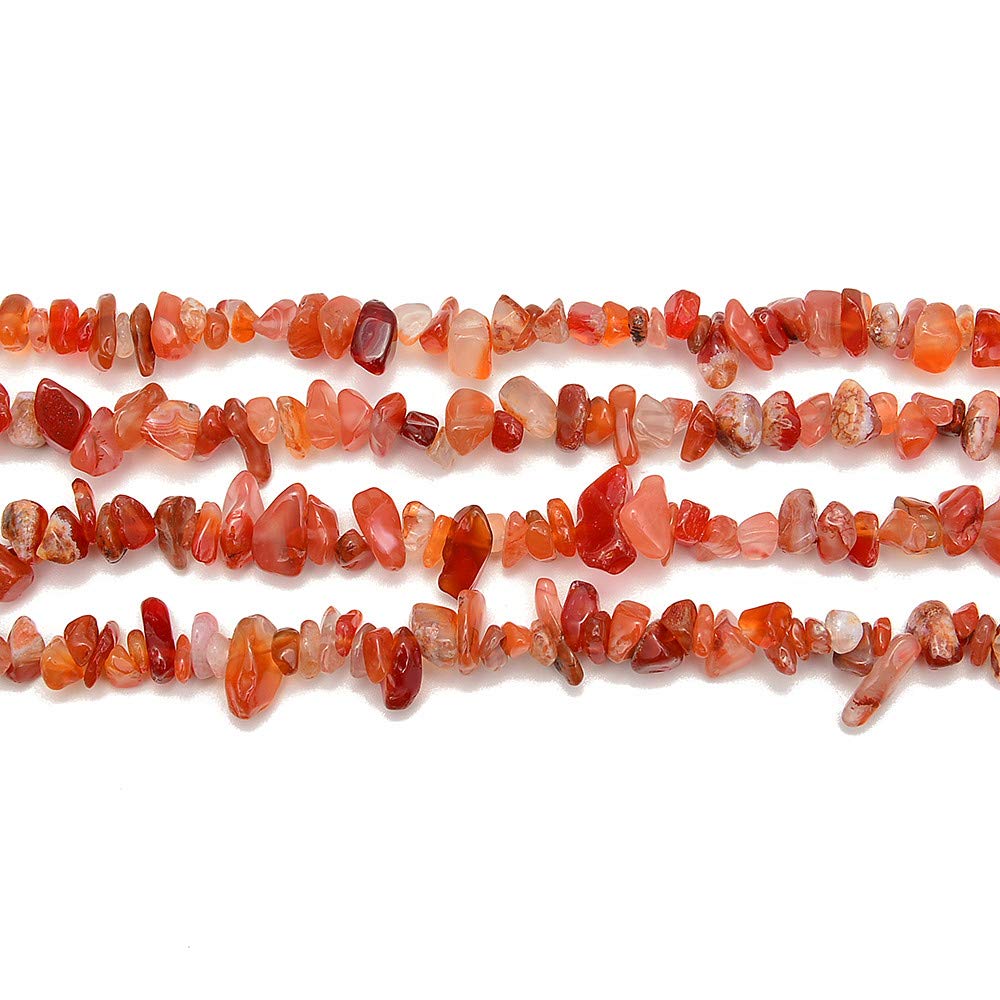 PLTbeads Gemstone Chips Natural Red Agate 3-5mm Healing Crystals Waist Bracelets Necklace Kit Irregular Stone DIY Crafts Design Jewelry Making Approxi 32 inch