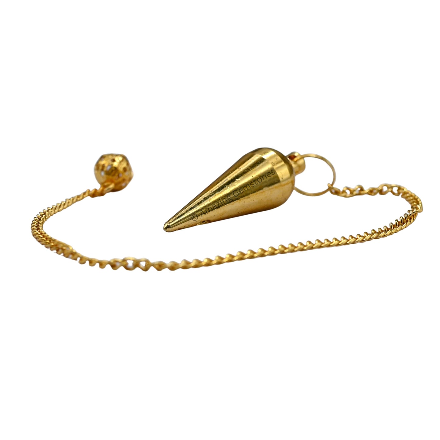 Amazing Gemstone Healing Metal Pendulums for Divination, Gold Dome Cone Long Point Steel Copper Pendulum High Energy Pendulo de Bronce Pendulos de Mesa MP70