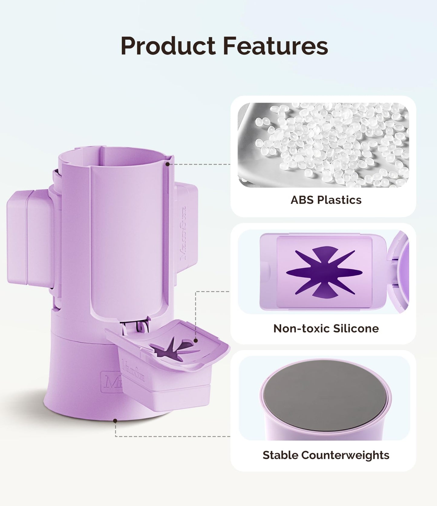 MelodySusie GelCarousel For Nail Polish Bottle Holder and Nail Art Tools Organizer, 360° Rotating Storage Container with 3Pcs Detachable Silcone Gel Polish Holder, Purple(Only Box)