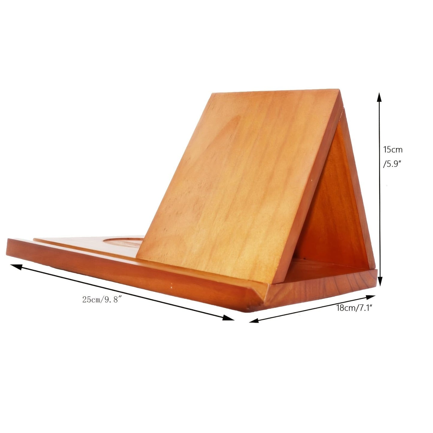 DIY Wooden Book Holder Stand with Drink Holder, Reading Rest Book Display for Desk, Bedside Gift for Book and Coffee Lovers- Brown