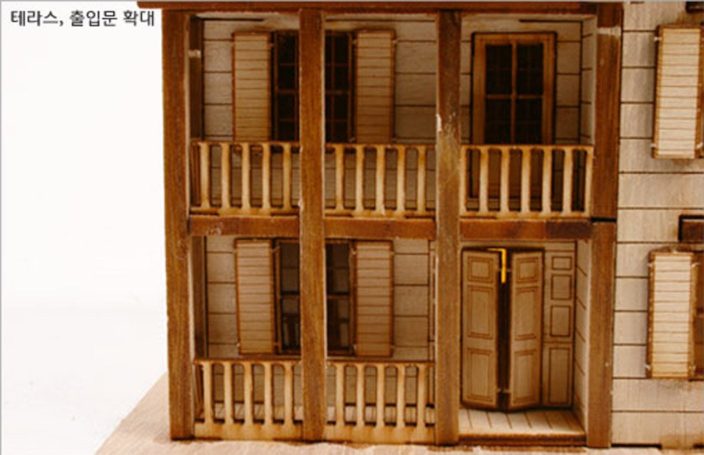 DESKTOP Wooden Model Kit Western House 1 by Young Modeler