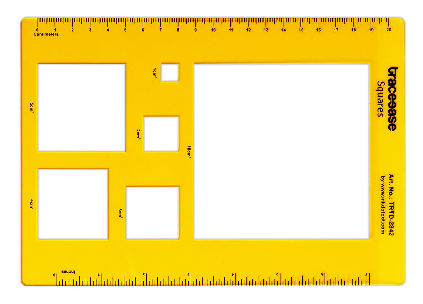 Traceease Trace Simple Trace Stable, Academic Geometric Square Drawing Template, Geometric Diagram Tools for Schools and Colleges, Rectangular Plastic Ruler, 21.5cm x 15.2cm