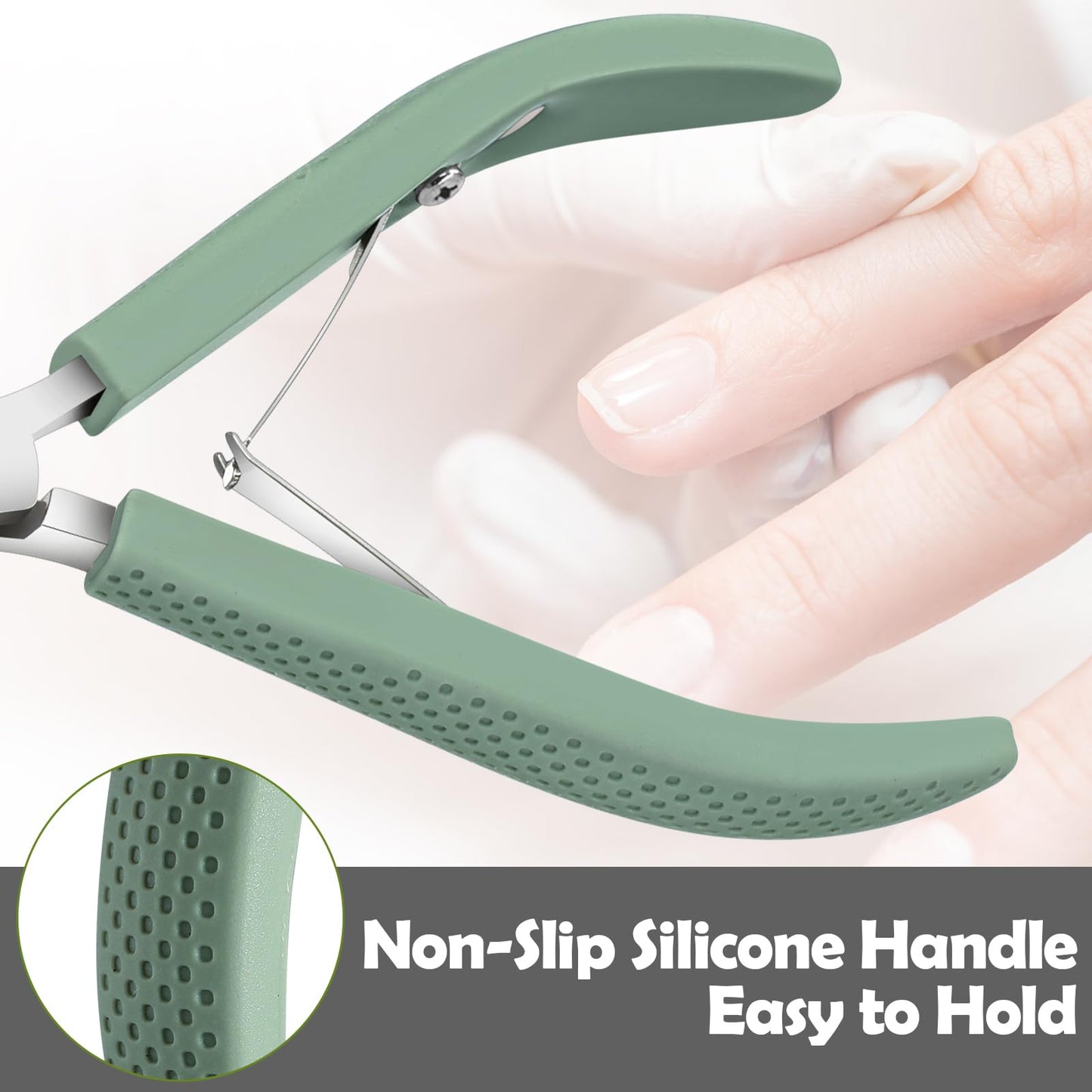Leriton 12 Pack Cuticle Nippers Upgraded Trimmer Kit with Non Slip Silicone Handle Stainless Steel Cuticle Cutter Clipper Manicure Tool for Nail Care Fingernails and Toenails