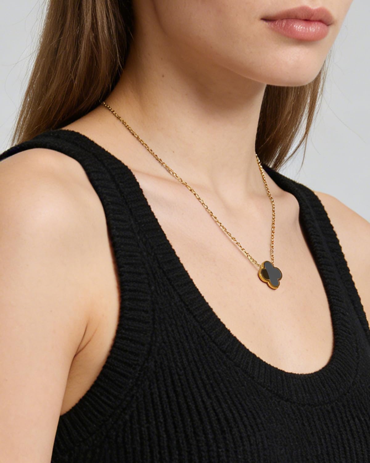 Aimétte Monette Dainty Four Leaf Clover Necklace for Women 18K Gold Plated Necklaces for Women Trendy Lucky Simple Women's Jewelry Sets Gifts Birthday Valentine's Day 3Pcs