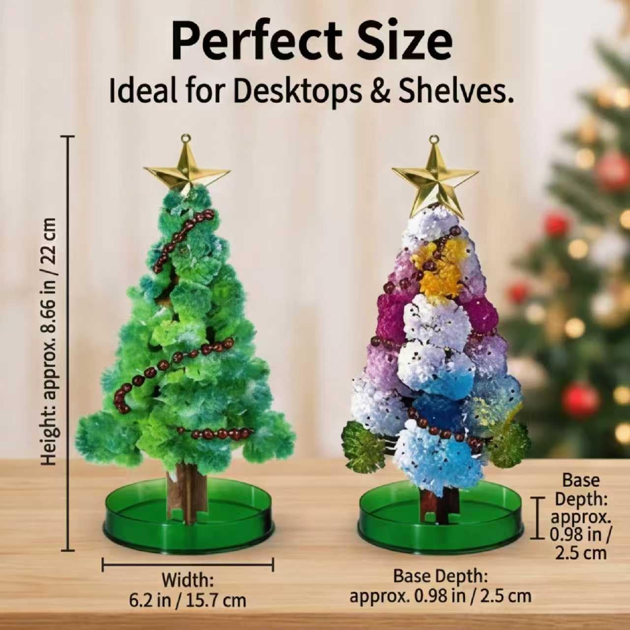 Magic Christmas Paper Tree 2 in 1 Mini Christmas Tree Magic Growth Kit Colorful DIY Crystal Growing Set Educational Science Kit Unique Crystal Christmas Tree