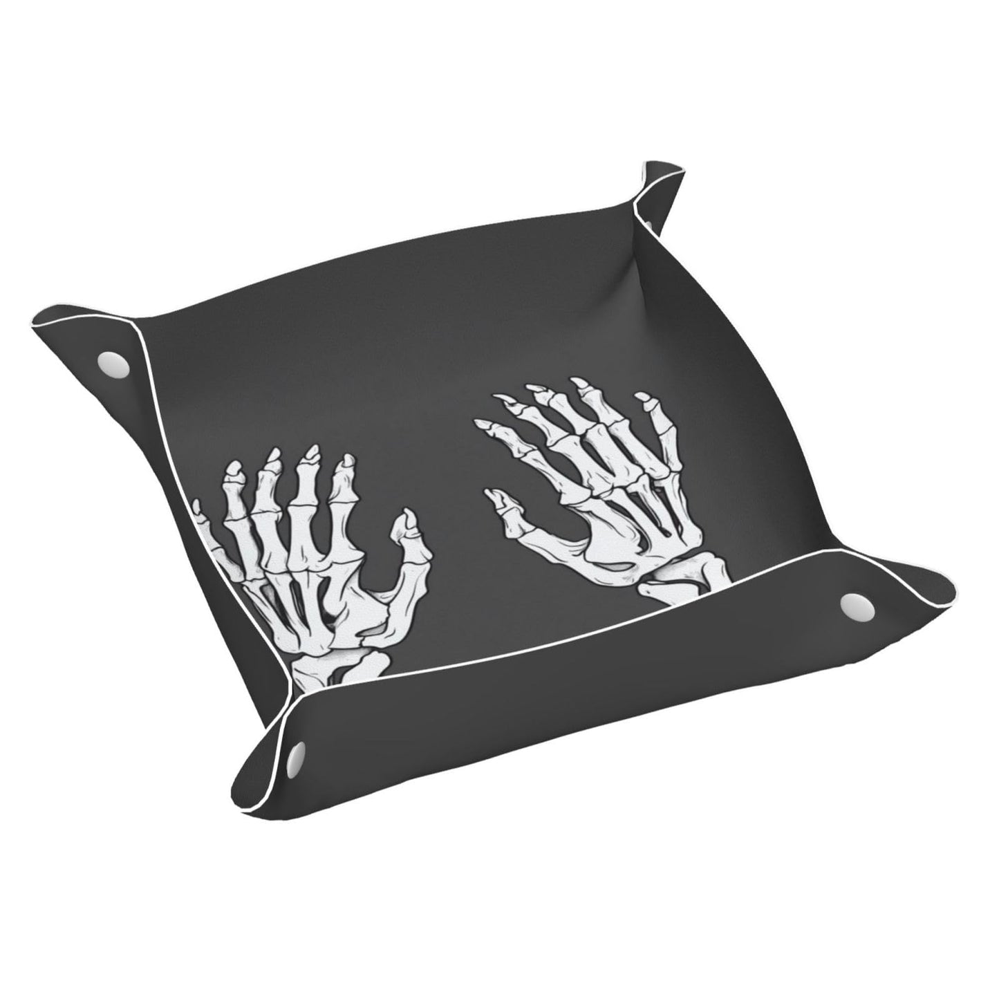Skeleton Skeletal Hands Valet Tray Catchall Trays Key Organizer Leather Tray Night Stand Organizer Bedside Vanity Trays Decor for Entryway Table
