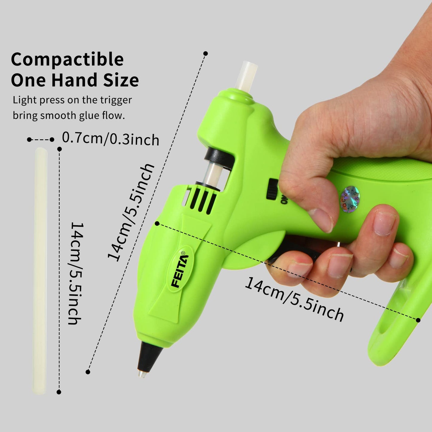 FEITA Cordless USB Rechargeable 2650mAh Mini Wireless Hot Melt Glue Gun Kit - With 30pcs Glue Sticks for Crafts, Arts, Home DIY Repairs