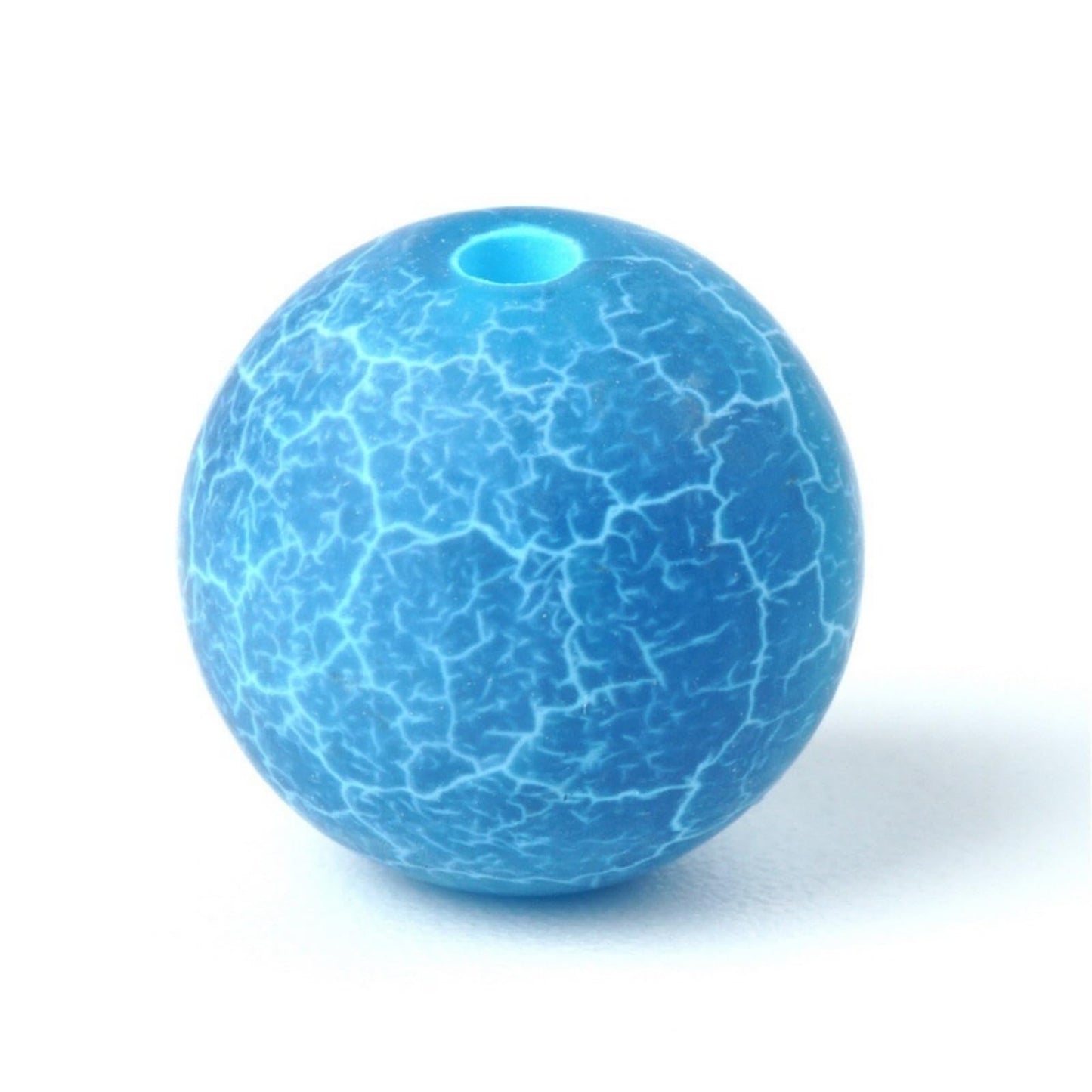 100Pcs Natural Stone 6mm Blue Frosted Spider Net Agate Round Loose Gemstone Energy Healing Beads Hole Size 1mm DIY Smooth Beads for Bracelet Necklace Jewelry Making