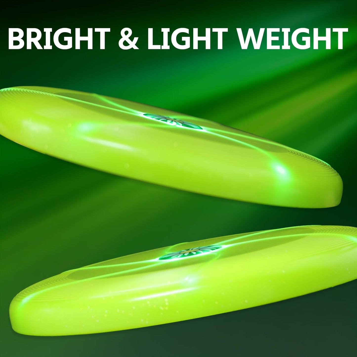 LaRoo Light up Flying Discs, Lighting Mode, Rechargeable Glow in The Dark Flying Ring, 10 in Lightweight, Suitable for Beginners Outdoor Beach Park Backyard Games - Teens Boys Adults Sports Training