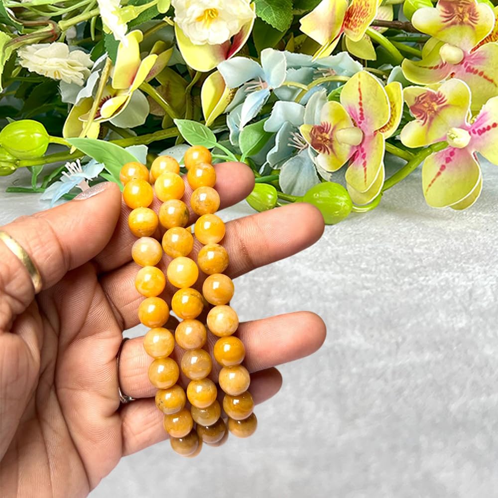 Crystal Treasure 8mm Golden Healer stone Round Beads Stretch Bracelet