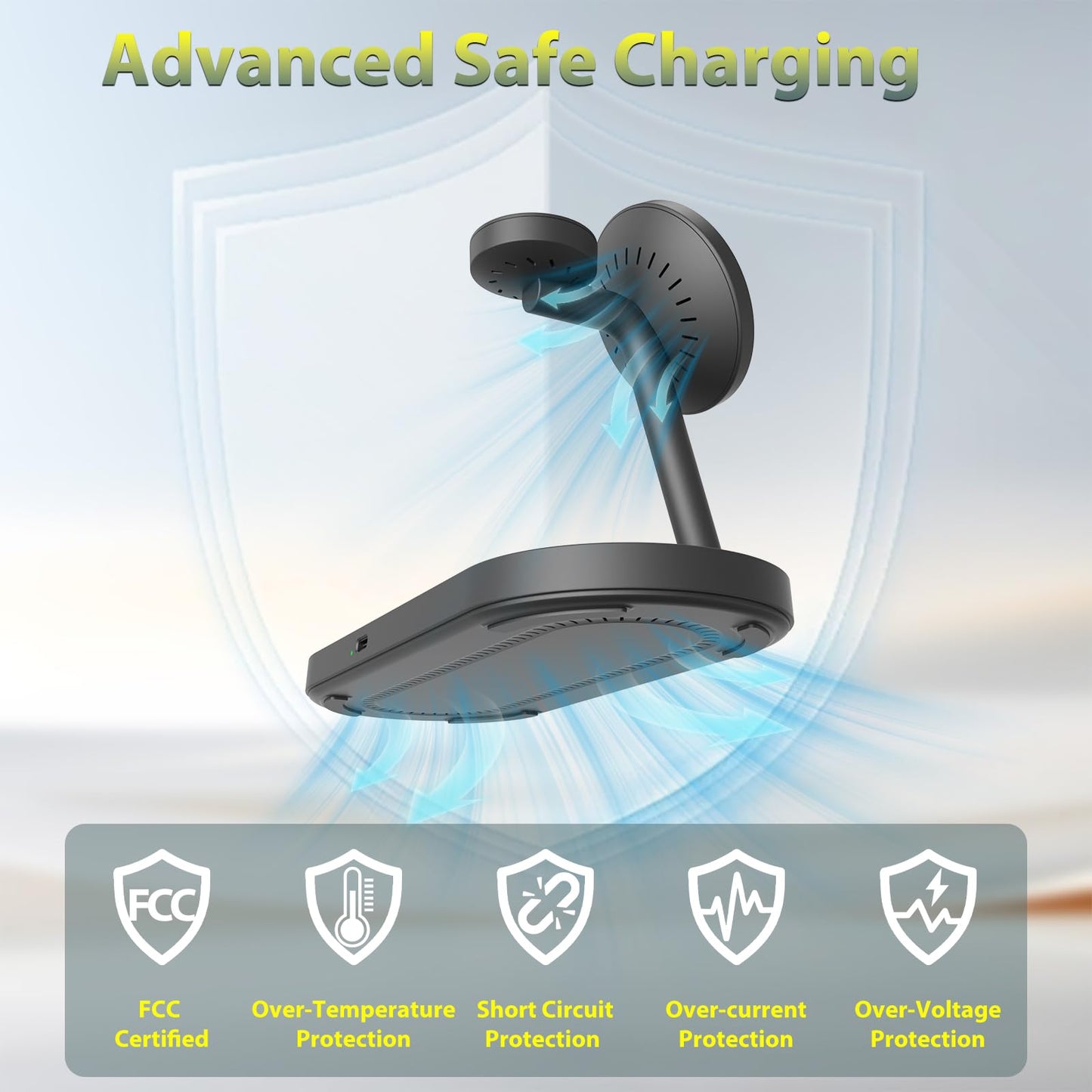 Dual Phone Wireless Charger, 30W Magnetic 4 in 1 Charging Station for Apple Devices, Charging Stand for iPhone 17/16/15/14/13/12 Series, Support for Apple Watch11/10 for AirPods4