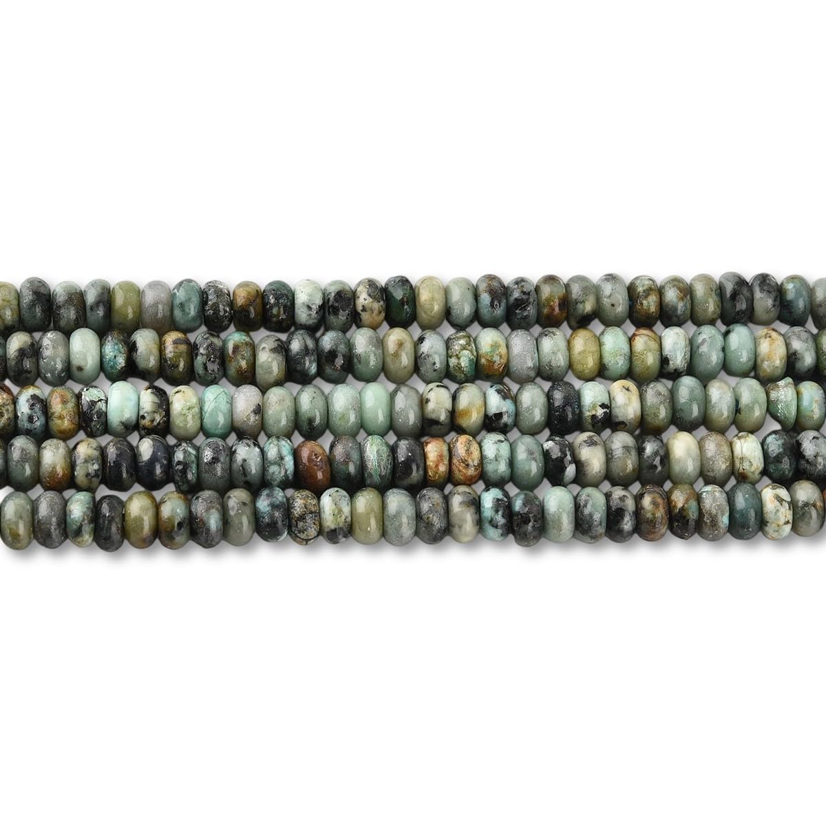 160pcs 4x2mm Natural African Turquoise Disk Rondelle Spacer Semi Precious Gemstone Loose Stone Beads for Jewelry Making 15 Inch