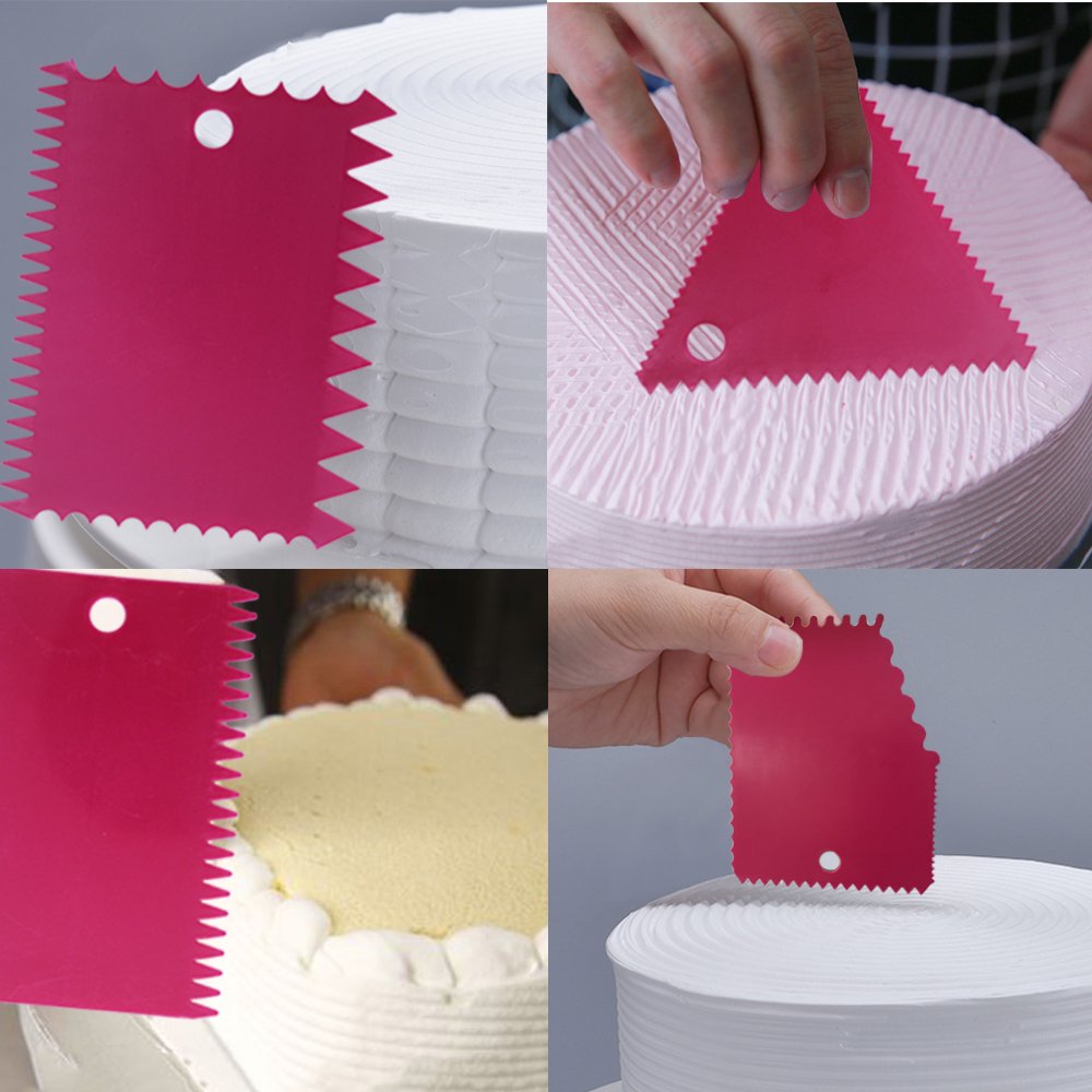 DaKuan Fabulous Cake Scraper Smoother and Fondant Kit - 6 Pcs Decorative Scrapers Polisher and 16 Pcs Modeling and Sculpting Tools
