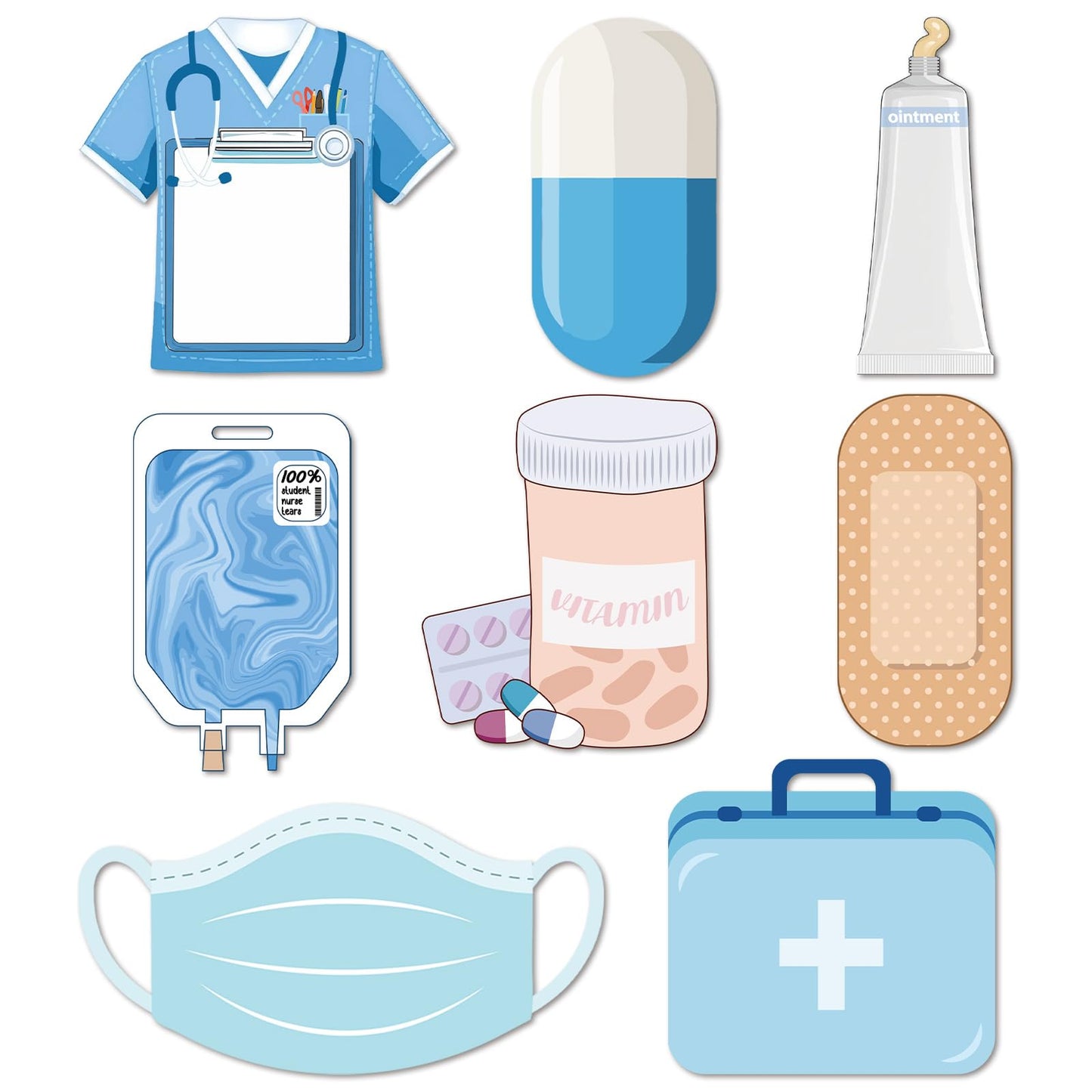 8Pcs Mini Funny Nurse Sticky Notes, Nursing Essentials Nurse Stationary Sticky Notes, Medical Themed Self Stick Note Pads for Hospital School Nurse Supplies (240 Sheets)