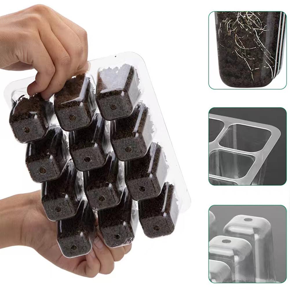 YOOAEFRTY 3-Pack Garden Propagator Plant Germination Set with Adjustable Humidity Dome and Base Greenhouse Grow Trays for Seeds Growing Starting (12 Cells per Tray)