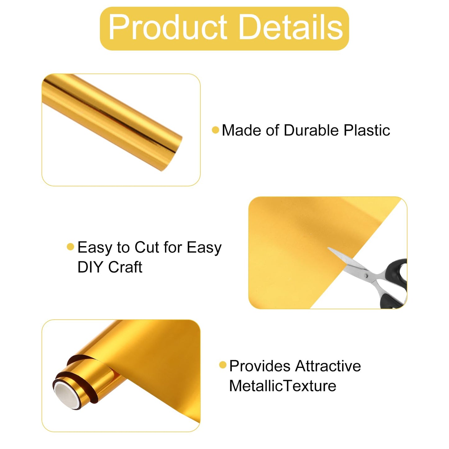 MECCANIXITY 2 Pcs Toner Reactive Foil,Metallic Transfer Hot Foil Roll 5.9" x 9.84ft Deco Foil Transfer Sheets Paper for Hot Foil Pen Scrapbooking Heat Transfer DIY Craft,Gold