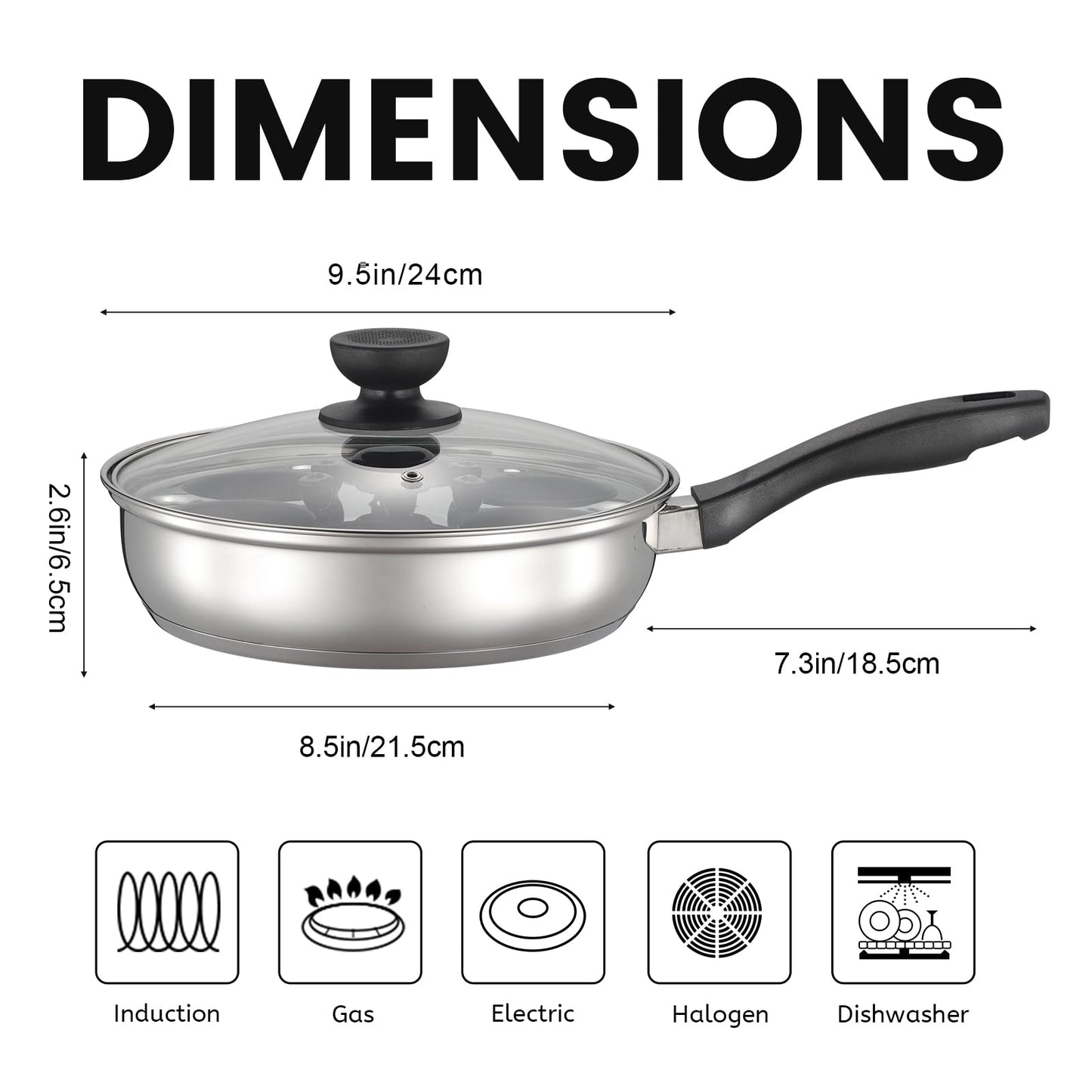 MARSKITOP Egg Poacher, Poached Eggs Cooker, Stainless Steel Egg Poaching Pan Food Grade Safe PFOA Free
