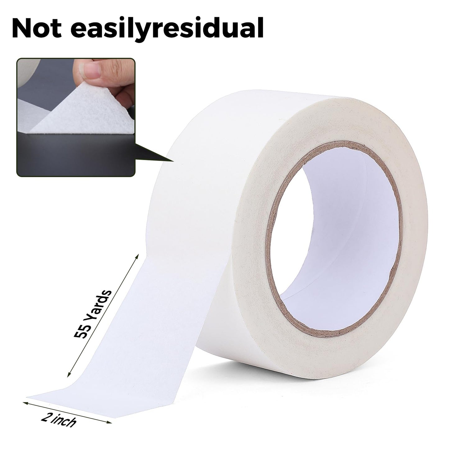 HALFOPM Masking Tape 2 Inch Wide, 10 Rolls Bulk Pack (550 Yards Total) - White Painter Tape for Sharp Paint Lines, Art & General Use