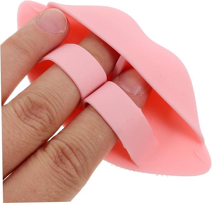 Happyyami 3pcs Silicone Face Scrubber Lip Scrub Exfoliating Facial Brush Facial Cleansing Tool Random Color