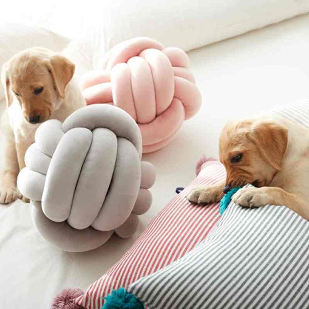 PUXU Knot Pillow Ball Round Cushion Pillows, Children Room Decoration Plush Toys Calming Stress Relief Toy (Mint,8.5in/22cm)