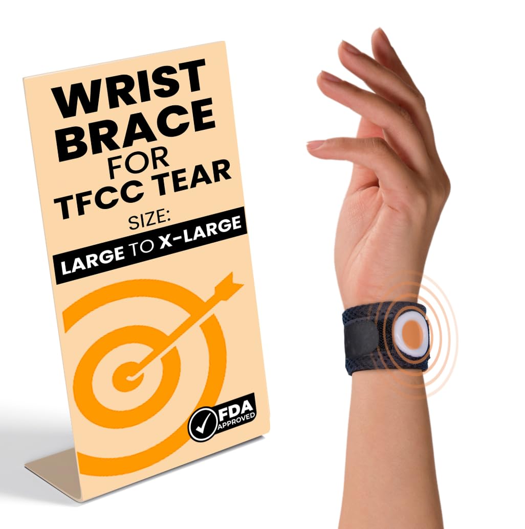 BULLSEYE TFCC Tear Wrist Brace – Adjustable Wrist Band with Silicone Ring Stabilizer for Ulnar-Sided Pain, DRUJ Instability, Tendinitis, Pinky-Side & Repetitive Injury Support – S/M (5.5-7 in)