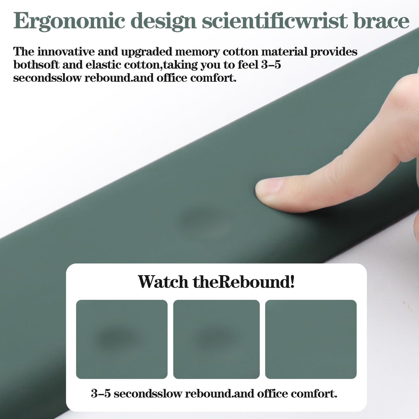 Wrist Rest for Keyboard and Mouse Pad, Ergonomic Memory Foam Keyboard Wrist Rest Set, Luxe Leather, Non-Slip Desk Accessories for Office and Home (Green)